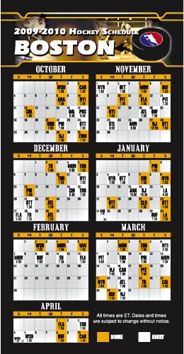 ReaMark Products: Boston Hockey Schedule